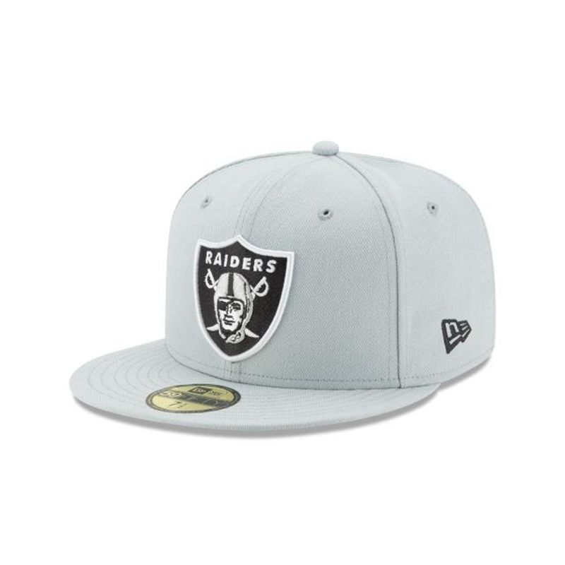 NFL Las Vegas Raiders 59Fifty Fitted (WUF3915) - Grey New Era Caps